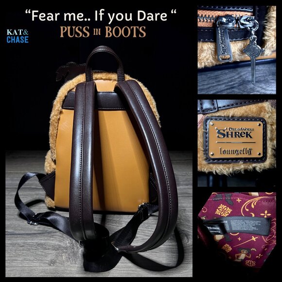 Loungefly Shrek Puss in Boots Cosplay Mini Backpack Cat Dreamworks Movie Tv - Picture 3 of 12